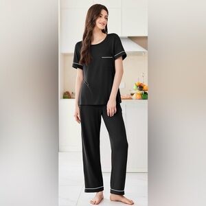 ALFANI Women's Ultra-Soft Black Pajama Set 2 Piece Size XXL Lounge Set